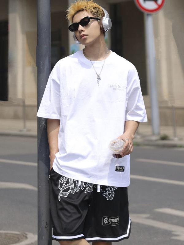 推荐商品：MIRACLE KILL  洛杉矶Los Angeles限定款字母印花系带运动短裤 男女同款 MK-220110-SP63 黑底黑