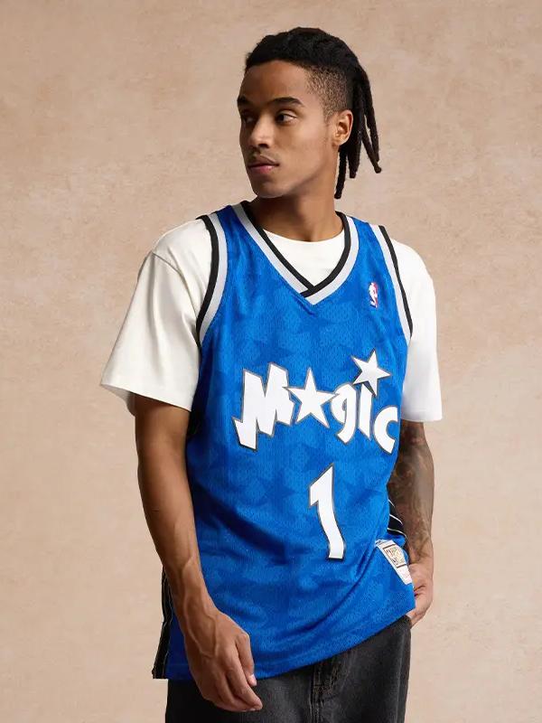 推荐商品：Mitchell Ness 麦迪 奥兰多魔术队网眼条纹 1号球衣 00-01/Away/SW