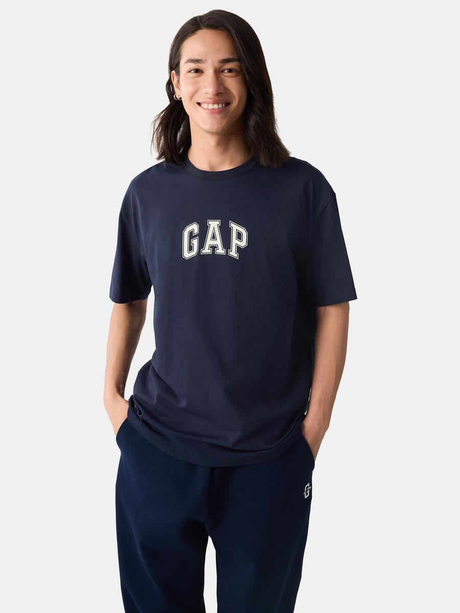 推荐商品：Gap 纯棉中性短袖T恤 755794 海军蓝