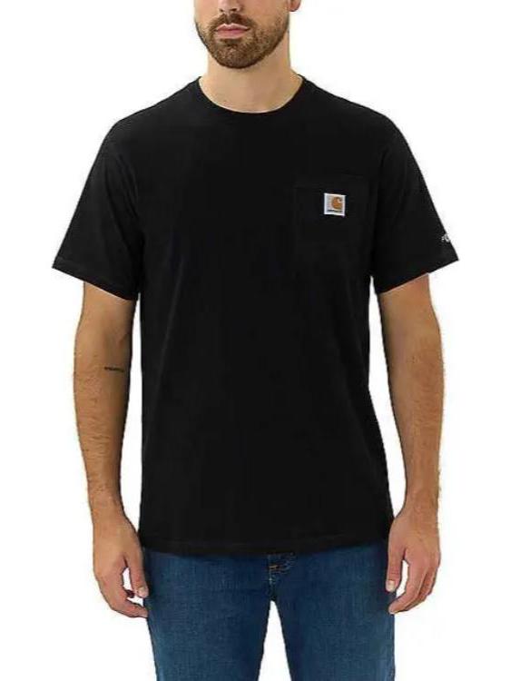 推荐商品：Carhartt/卡哈特 WIP布标拼接小黄蜂口袋工装风圆领短袖T恤 K87 黑