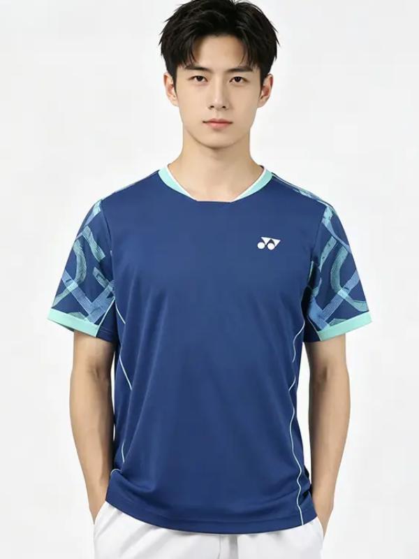 推荐商品：YONEX/尤尼克斯 透气速干套头短袖羽毛球服 1102526BCR 深海蓝