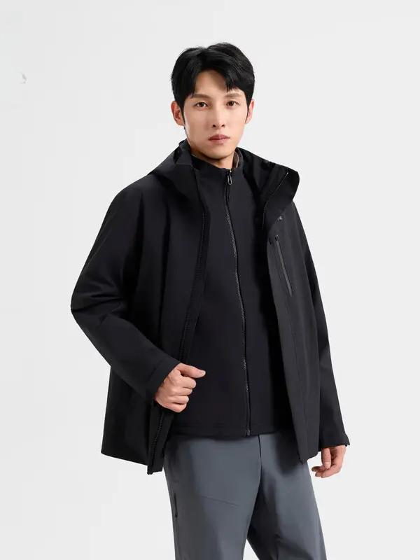 推荐商品：KOLON SPORT/可隆 2026AW 三合一多口袋防水透气冲锋衣 LHJK6WNT09 黑