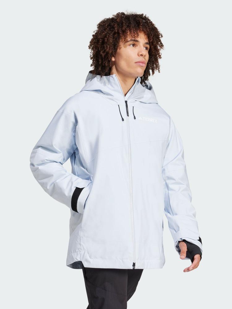 推荐商品：【苏翊鸣共创款】 Adidas/阿迪达斯 TERREX防水防风透湿夹棉滑雪服 男女同款 JI8337 浅蓝