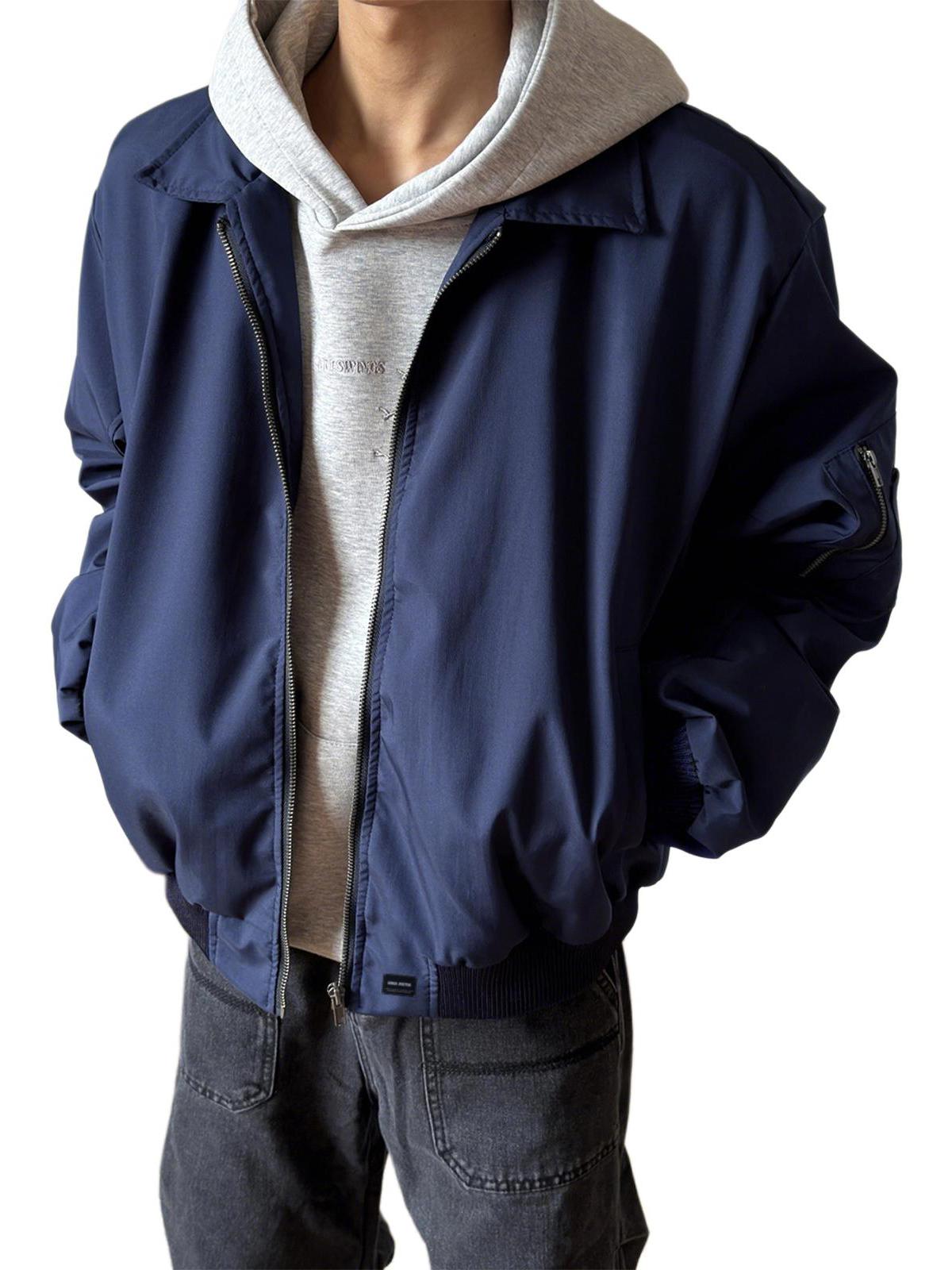 推荐商品：UNA RETA 加厚美式翻领工装棉服 UR-GTJK03-72 藏青/夹克款