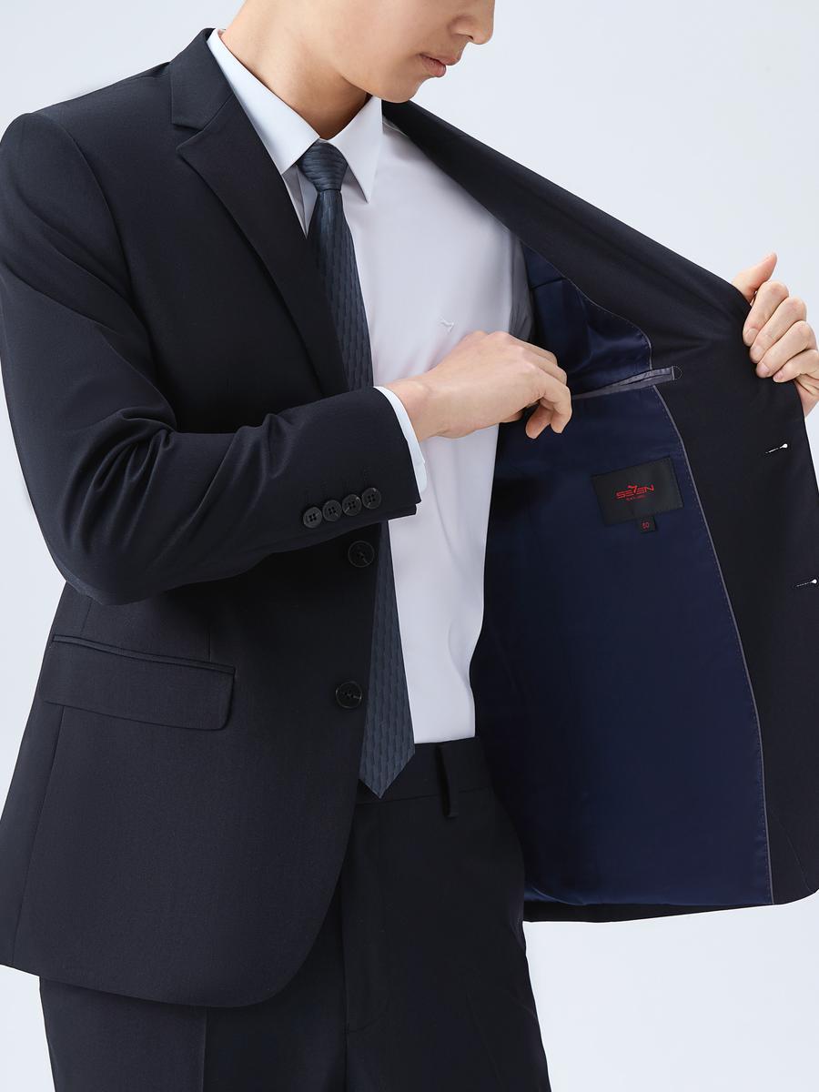 推荐商品：seven7/柒牌 2026SS 商务平驳领免烫长袖西装 130C70060 藏青