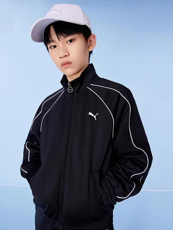 推荐商品：Puma/彪马童装 拉链针织长袖立领夹克 中大童 353925105203 黑
