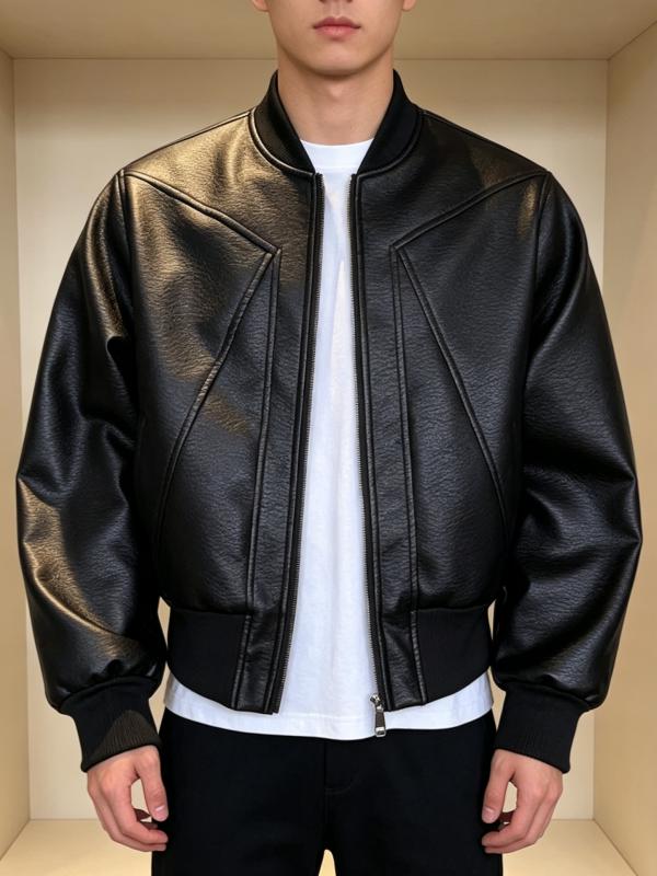 推荐商品：Pirkadat 2026AW 美式复古拉链翻领皮衣 PT-DJSQ2499 黑