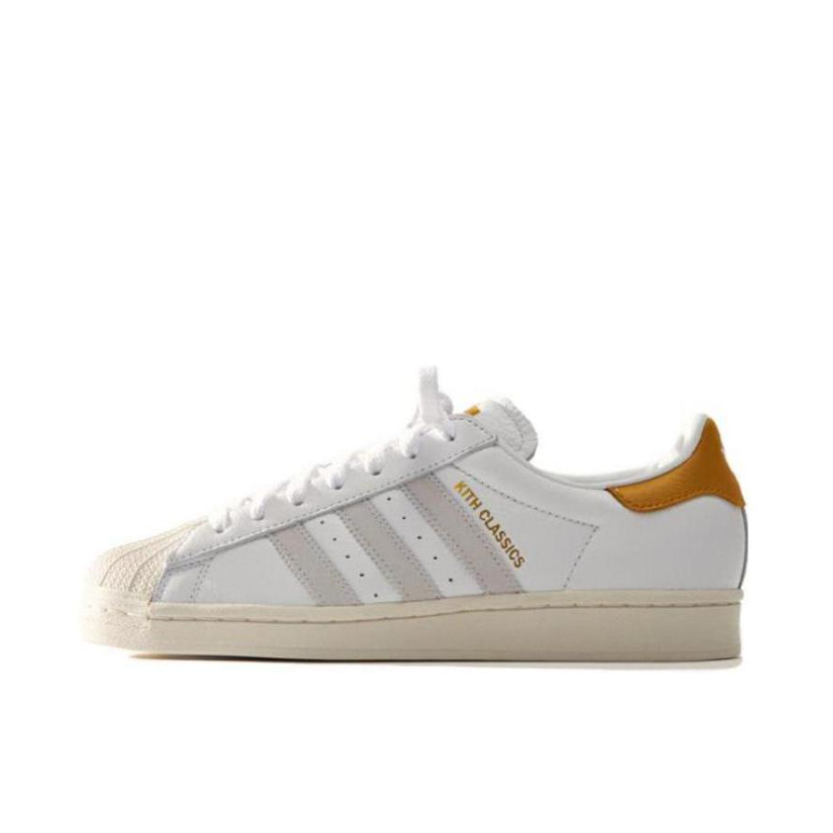 推荐商品：【宋雨琦同款】 adidas Originals Superstar 板鞋 轻便贝壳头薄底舒适百搭耐磨复古 kith联名/白色/黄色