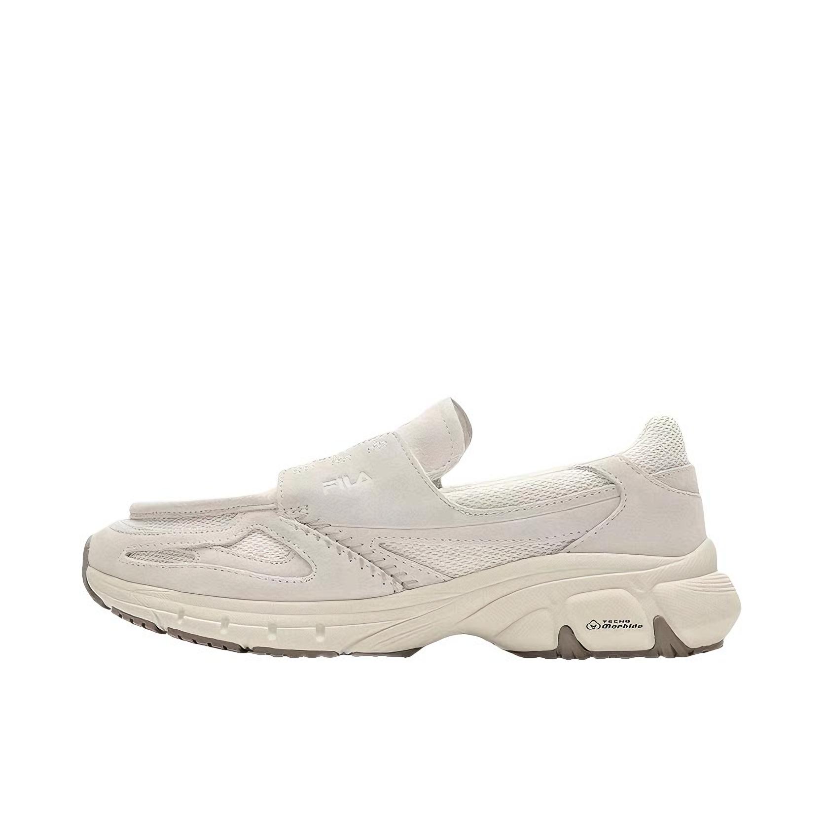 推荐商品：FILA/斐乐 闪电 乐福鞋 单鞋 一脚蹬休闲时尚运动 古白色