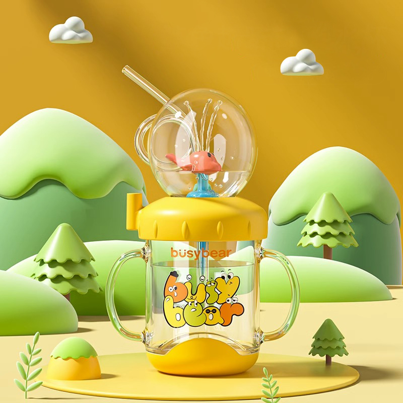 推荐商品：busybear 儿童吸管杯tritan鲸鱼喷水杯