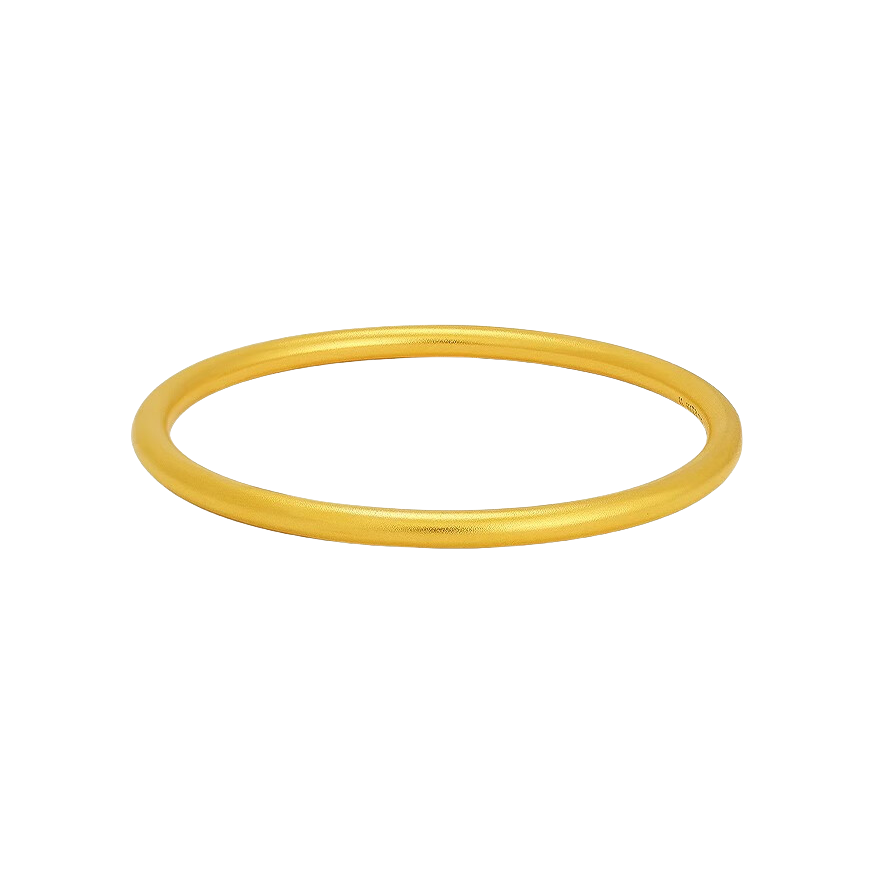 推荐商品：君始 古法素圈足金手镯