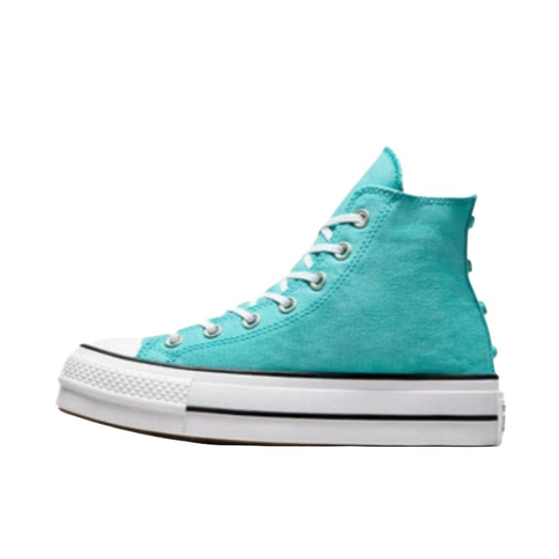 推荐商品：Converse/匡威 Chuck Taylor All Star Lift 帆布鞋 简约复古经典防滑耐磨舒适厚底圆头甜酷贴合松糕底流光风 蓝绿