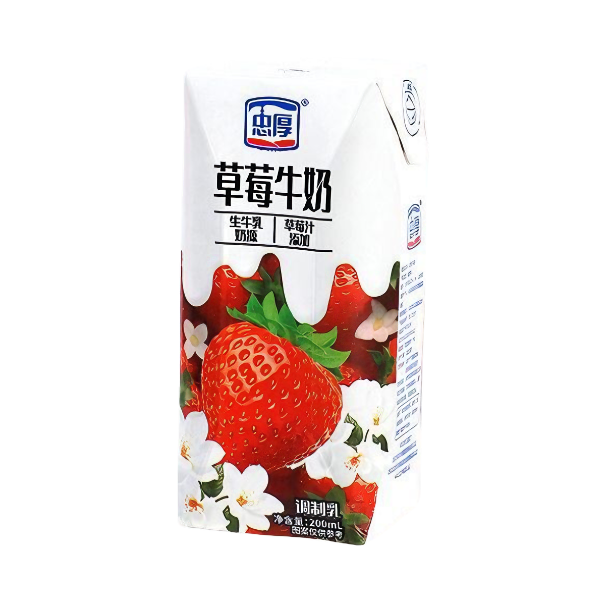推荐商品：忠厚 草莓牛奶 调制乳 200ml 盒装
