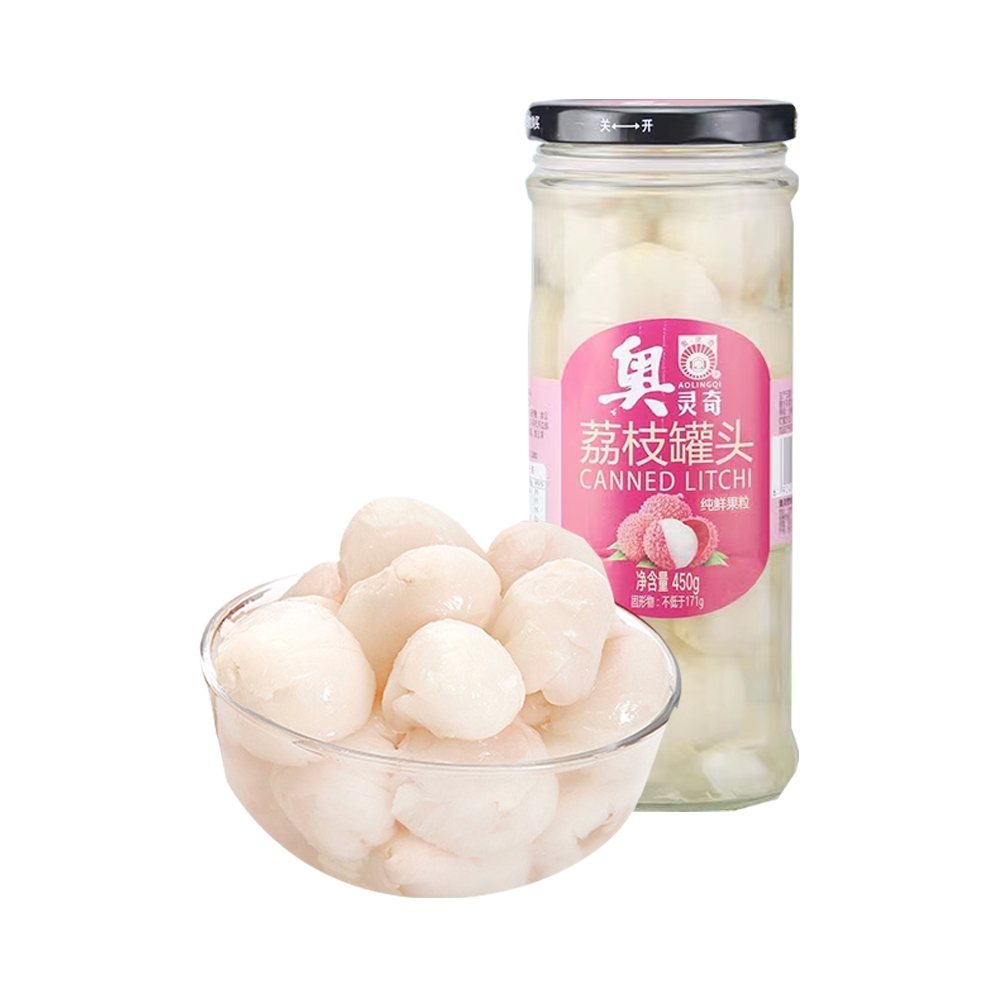 推荐商品：奥灵奇 纯鲜果罐头 450g 罐装