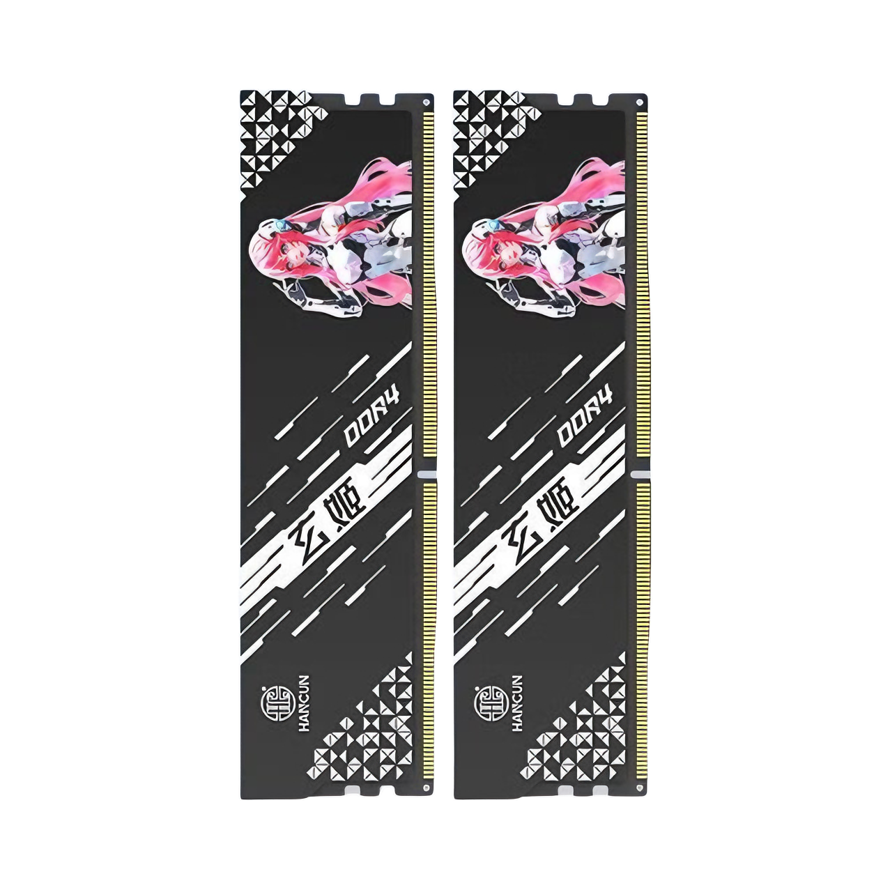 推荐商品：HANCUN/汉存 玄姬 DDR4 黑色 台式机 马甲条 内存条 即插即用 畅玩游戏