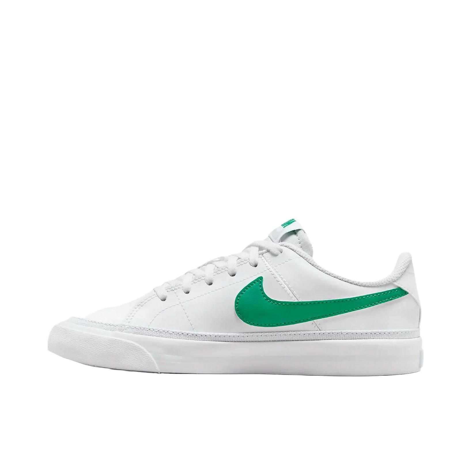 推荐商品：Nike Court Legacy 板鞋 复古舒适透气防滑耐磨休闲运动一脚蹬 GS/白色/草绿