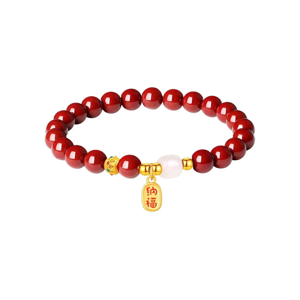 推荐商品：CHOW TAI KING/周大金 纳福朱砂手串 Z20019