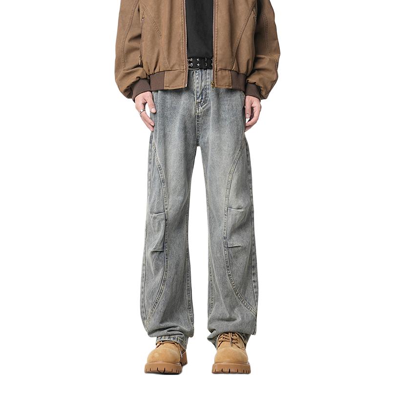 推荐商品：悟空有货 耐磨解构直筒牛仔裤 复古蓝