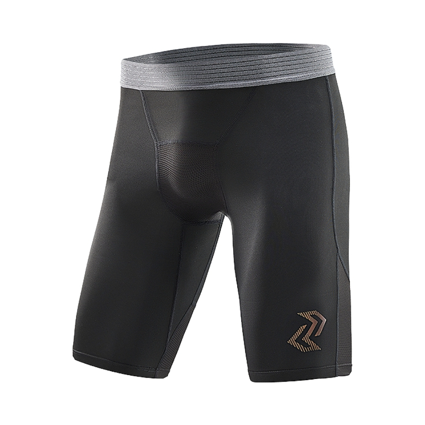 推荐商品：左右力量 液态氨纶吸湿排汗薄款美式运动高弹加绒压缩冰丝五分专业级紧身裤 CAPS2111 曜石黑