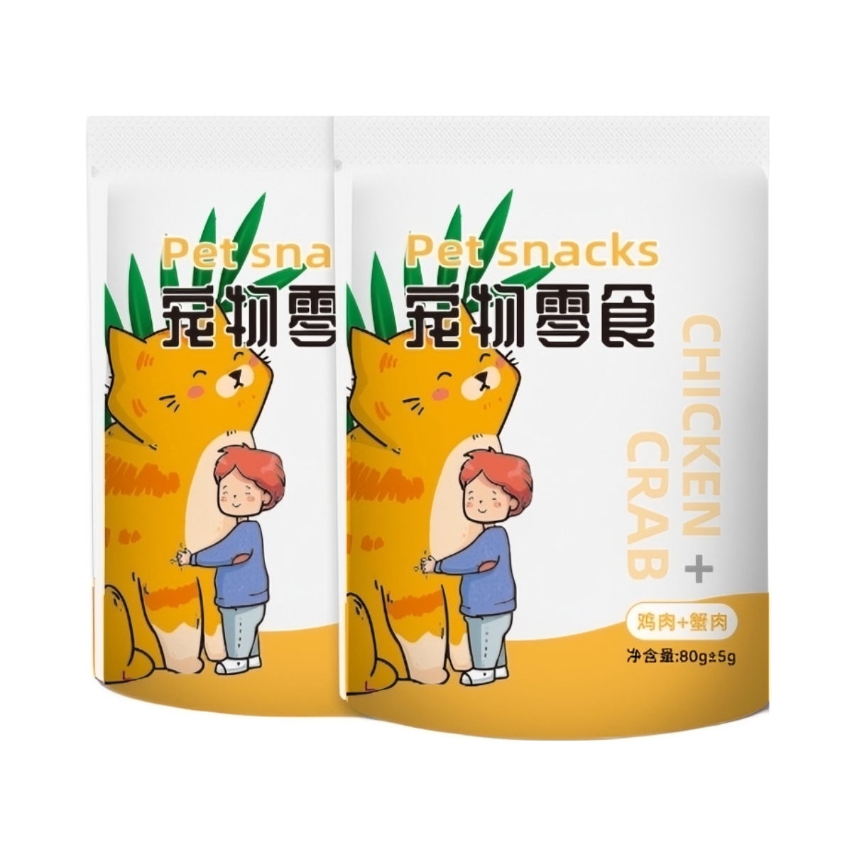 推荐商品：HELLOJO 鸡肉蟹肉口味猫湿粮包营养滋补猫咪零食