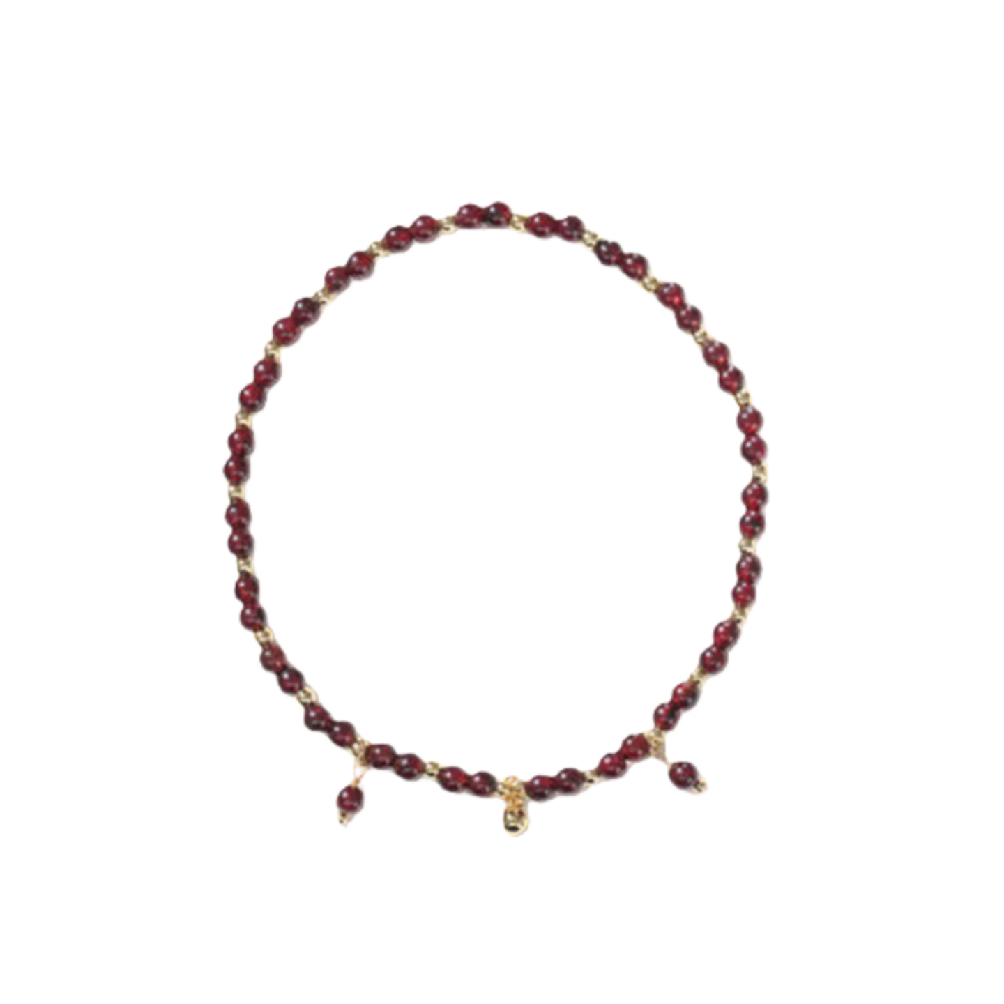 推荐商品：灵机生活馆 吉祥福祉如意石榴石脚链 SL-1113