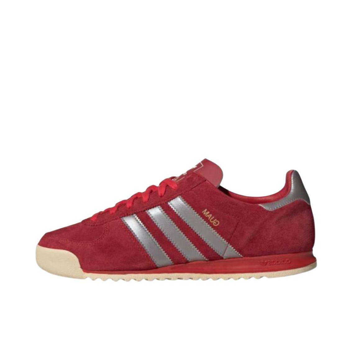 推荐商品：adidas originals Guam 防滑耐磨 舒适透气 复古 运动休闲鞋 红色/银色