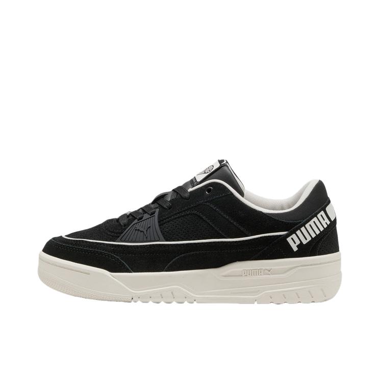 推荐商品：Puma/彪马 REBOUND RETRO 板鞋 复古篮球风绒面拼接 黑色/雪白色