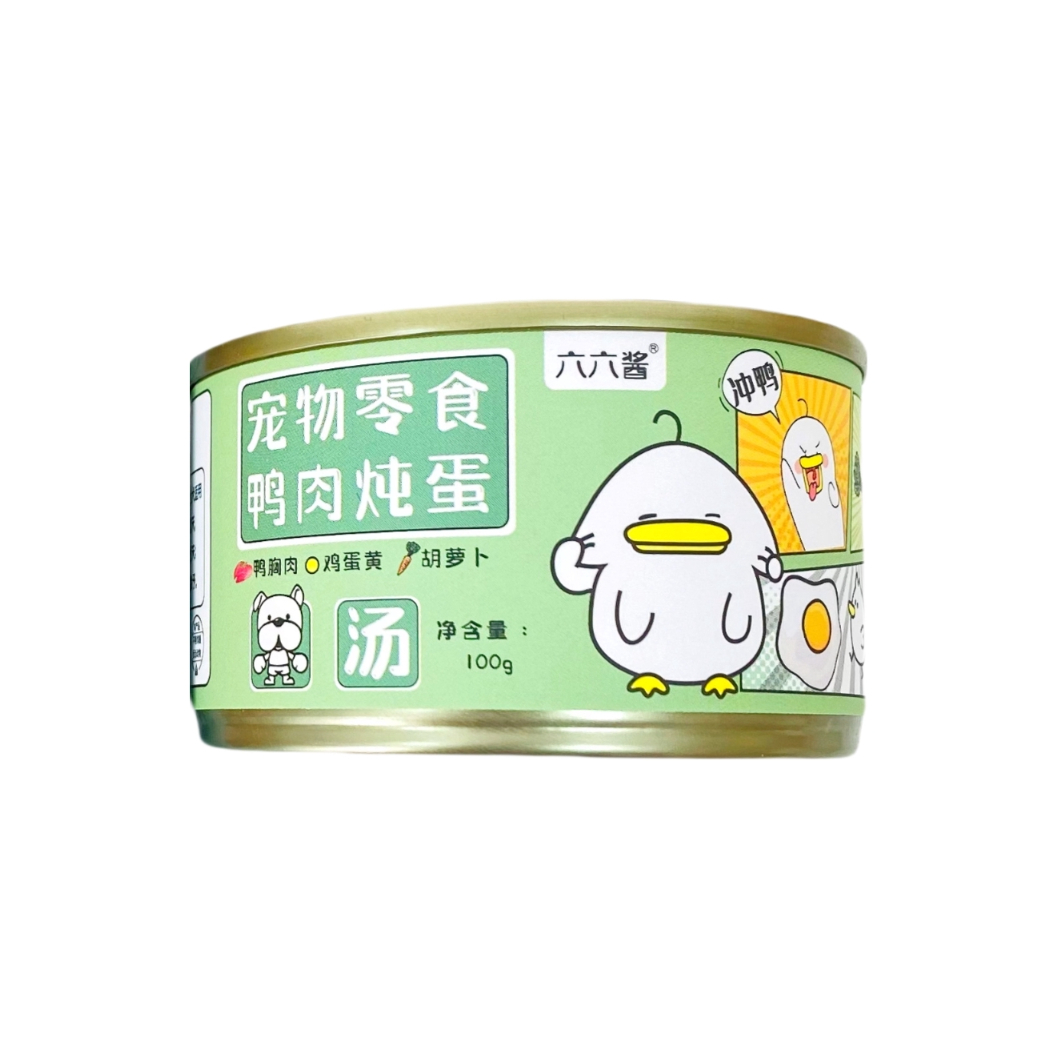 推荐商品：六六酱 鸭肉炖蛋口味猫零食汤罐营养滋补