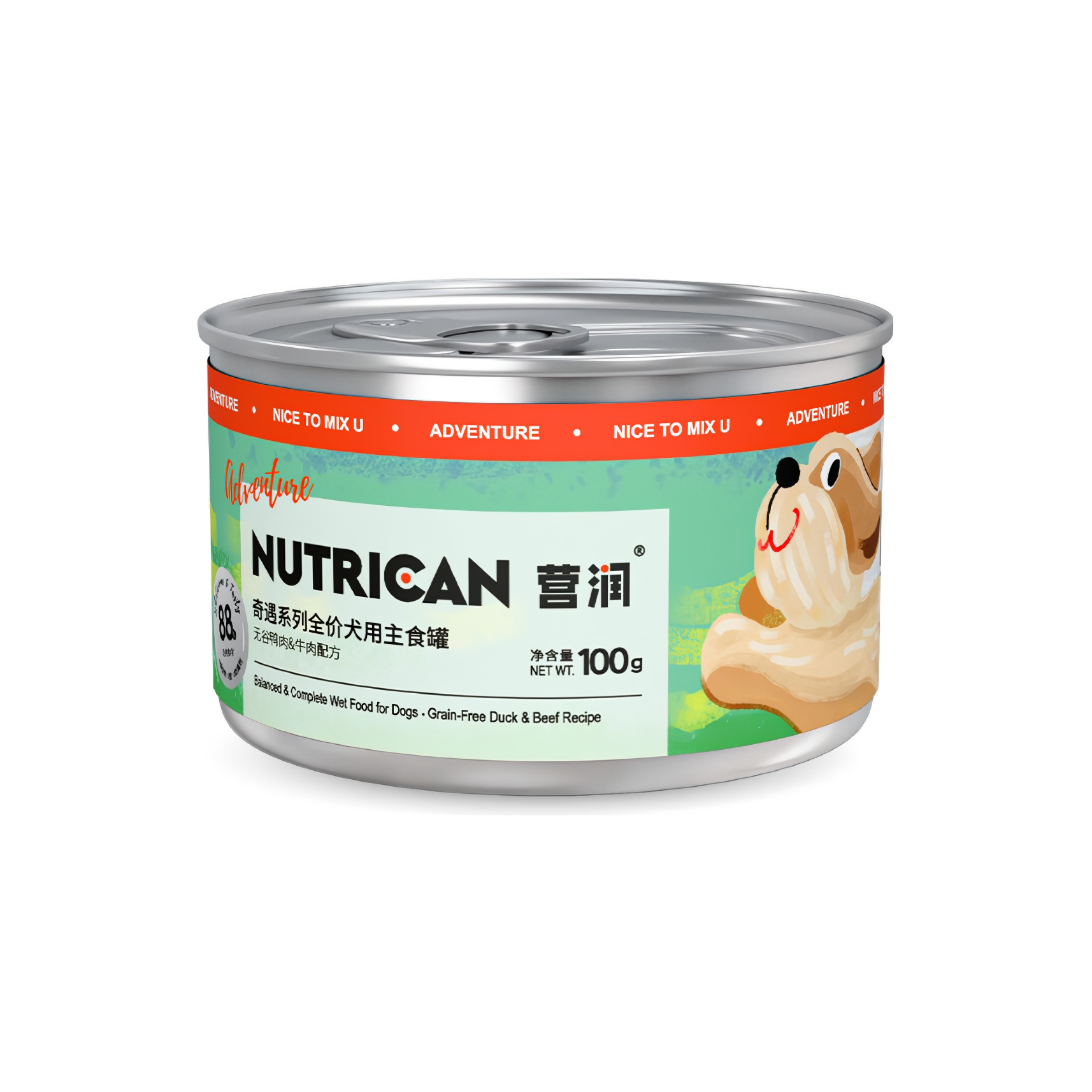 推荐商品：nutrican/营润 无谷鸭肉牛肉配方奇遇系列全价犬主食罐头营养滋补