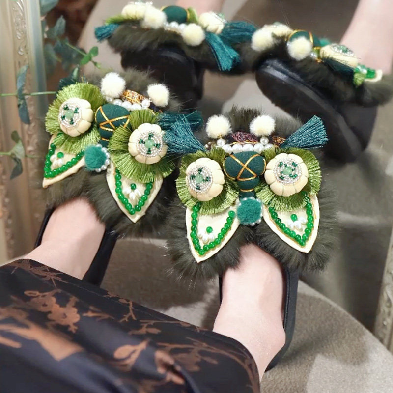 推荐商品：虎头鞋 棉鞋 加绒软底国潮外穿 单里/女款/柿事灵龙