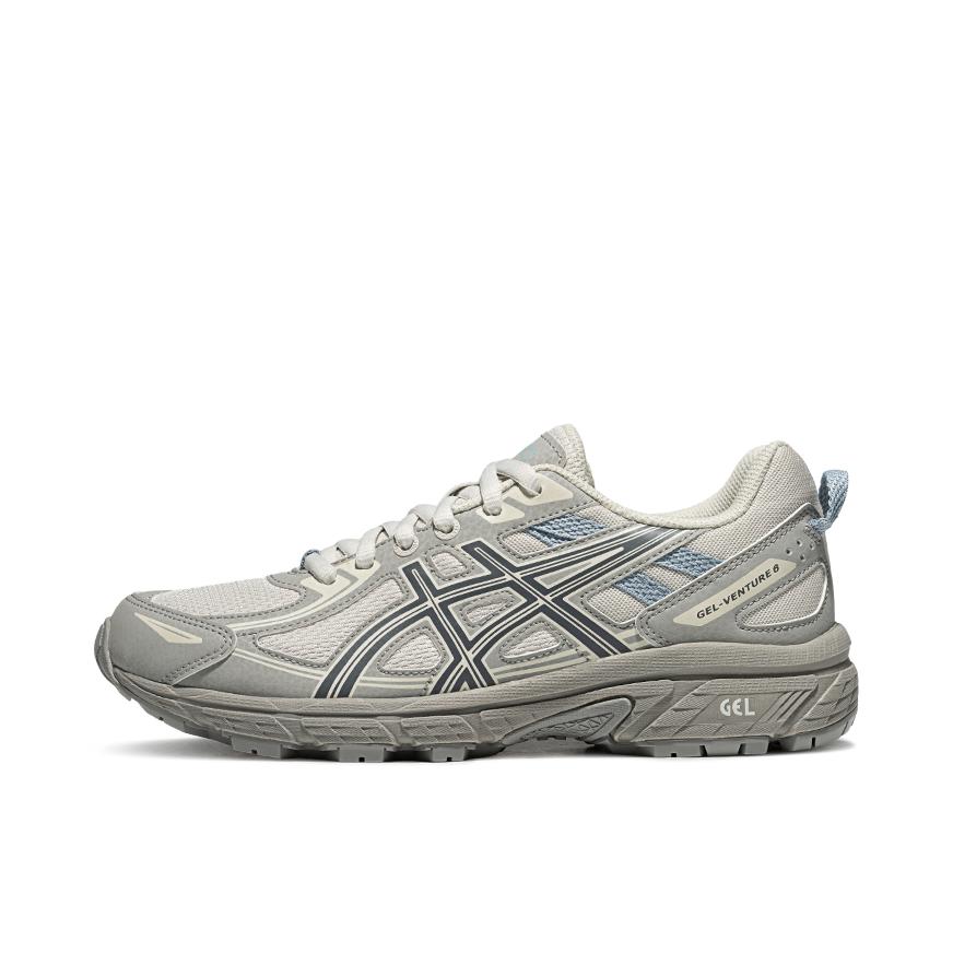 推荐商品：Asics/亚瑟士 Gel-Venture 6 跑鞋 防滑耐磨缓冲抓地减震回弹透气复古越野 女款/灰色/白色