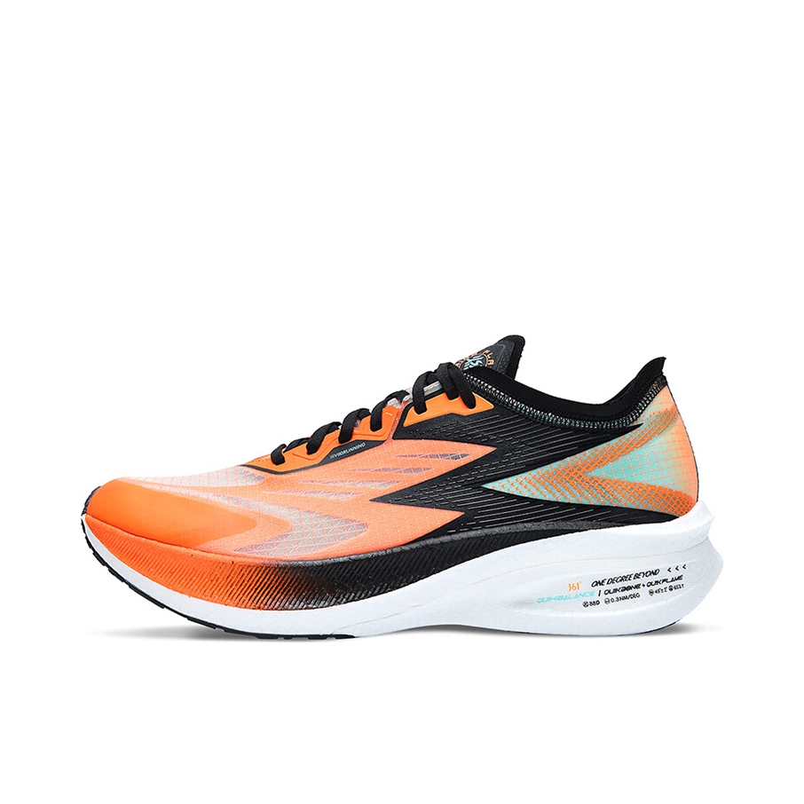推荐商品：361度 飞燃1.0 跑鞋 Q弹科技竞速减震回弹防滑耐磨碳板训练运动马拉松 橙色/白色