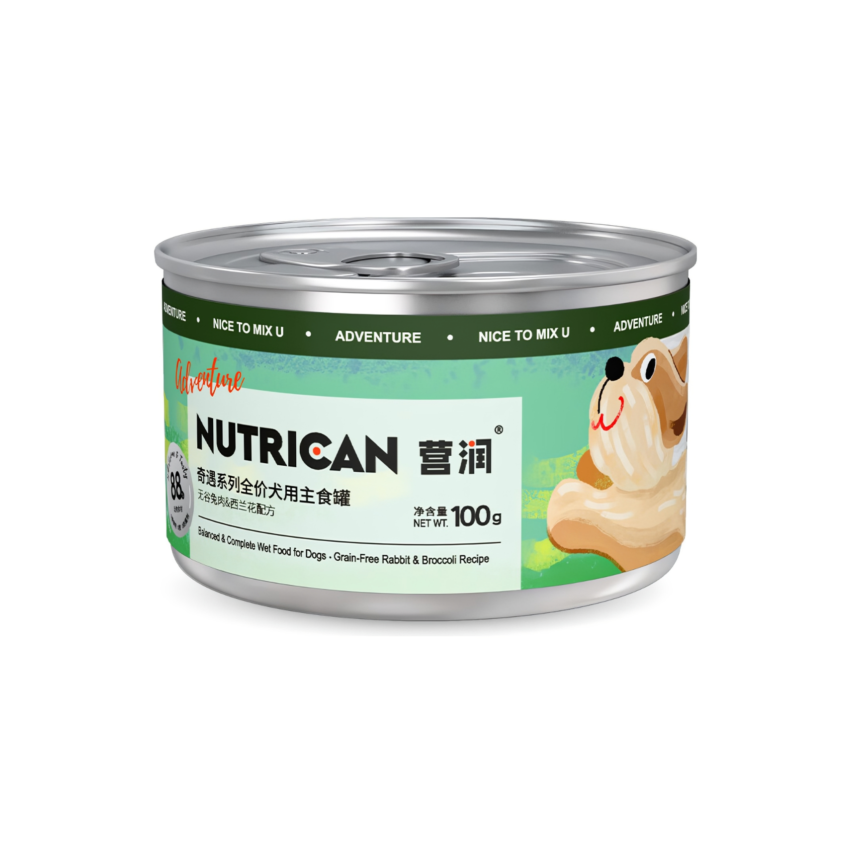 推荐商品：nutrican/营润 无谷兔肉西兰花配方奇遇系列全价犬主食罐头营养滋补
