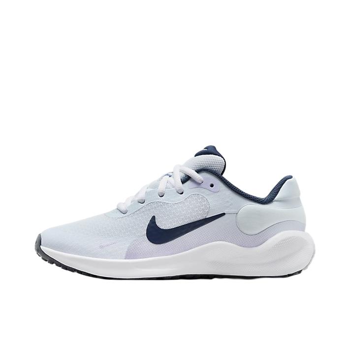 推荐商品：Nike Revolution 7 跑鞋 舒适百搭耐磨透气减震休闲运动支撑训练轻便易穿脱 GS/浅灰