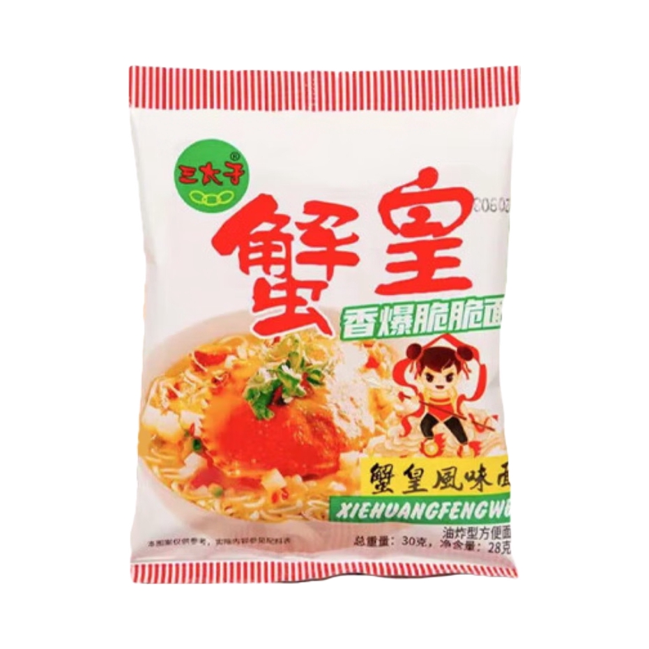 推荐商品：三太子 蟹皇香爆脆脆面 包装 解馋夜宵看剧干吃香酥蟹黄 30g