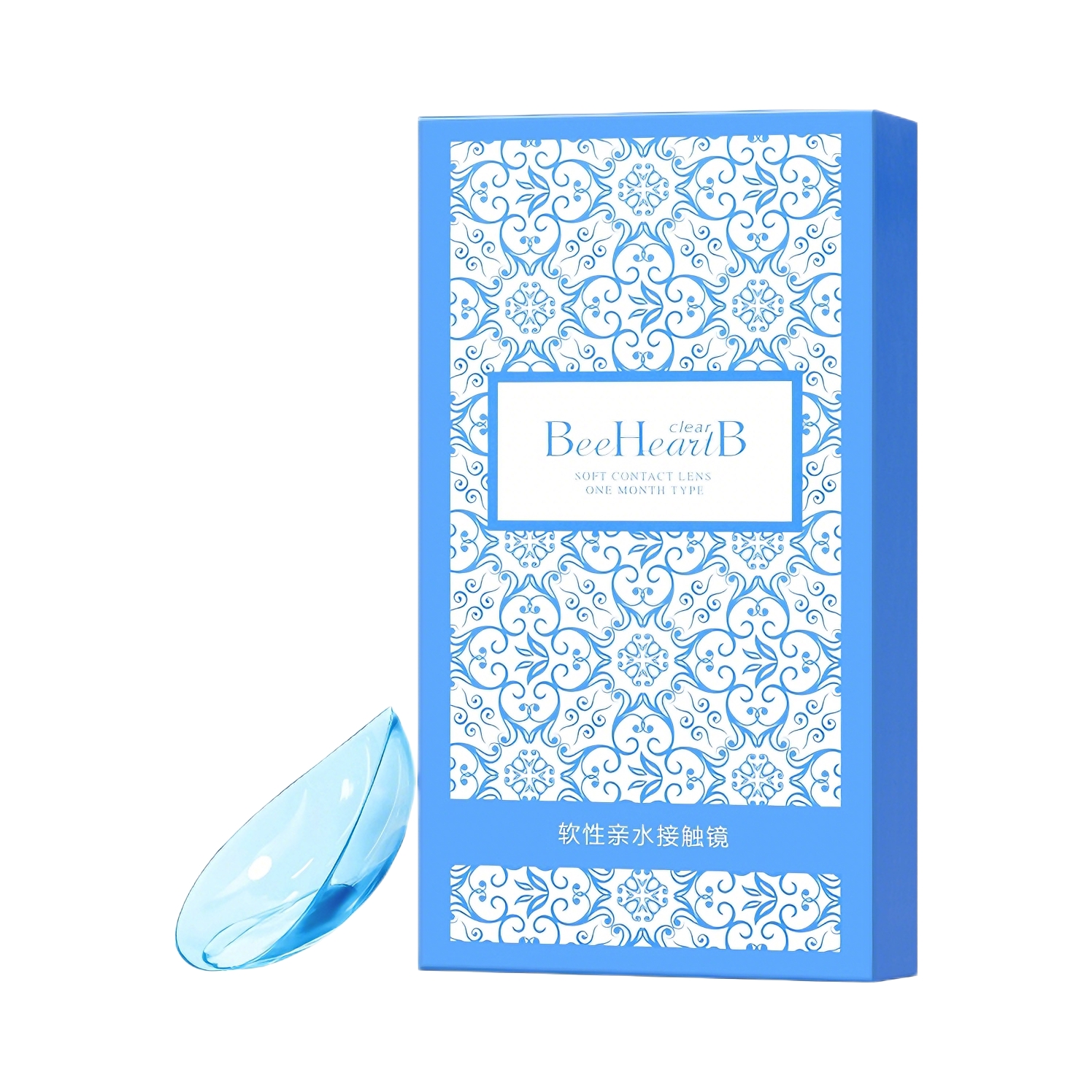 推荐商品：BeeHeartB 月抛舒适水润小直径透明隐形眼镜 轻薄贴合