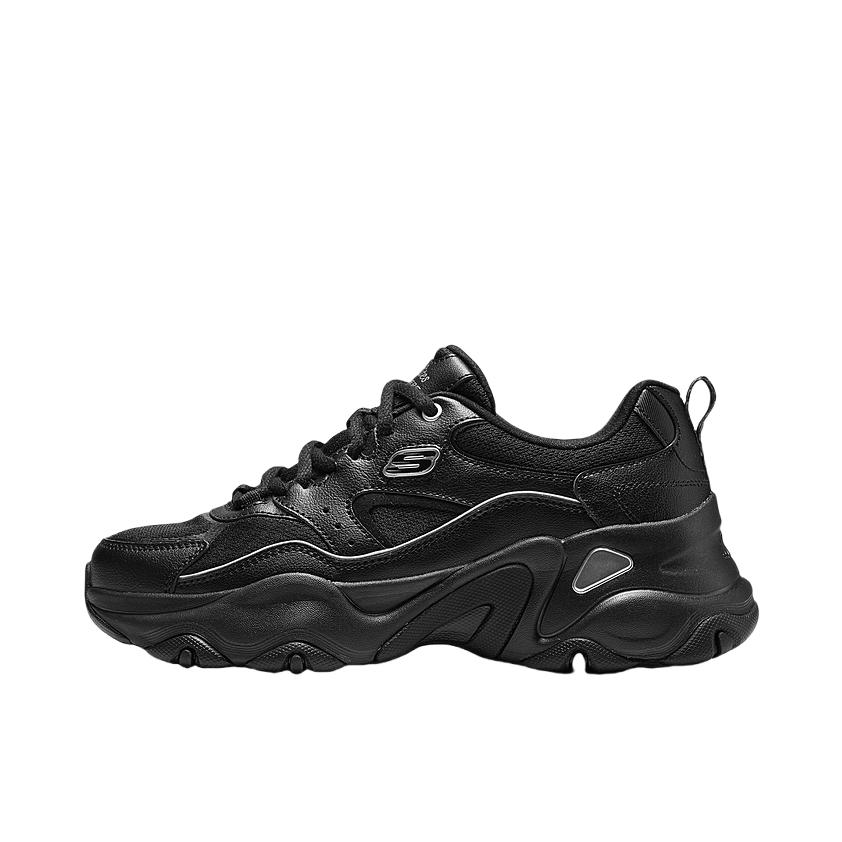 推荐商品：Skechers/斯凯奇 厚底增高 防滑耐磨 支撑 合成革 织物 复古 百搭时尚 运动休闲鞋 150521 女款/全黑色