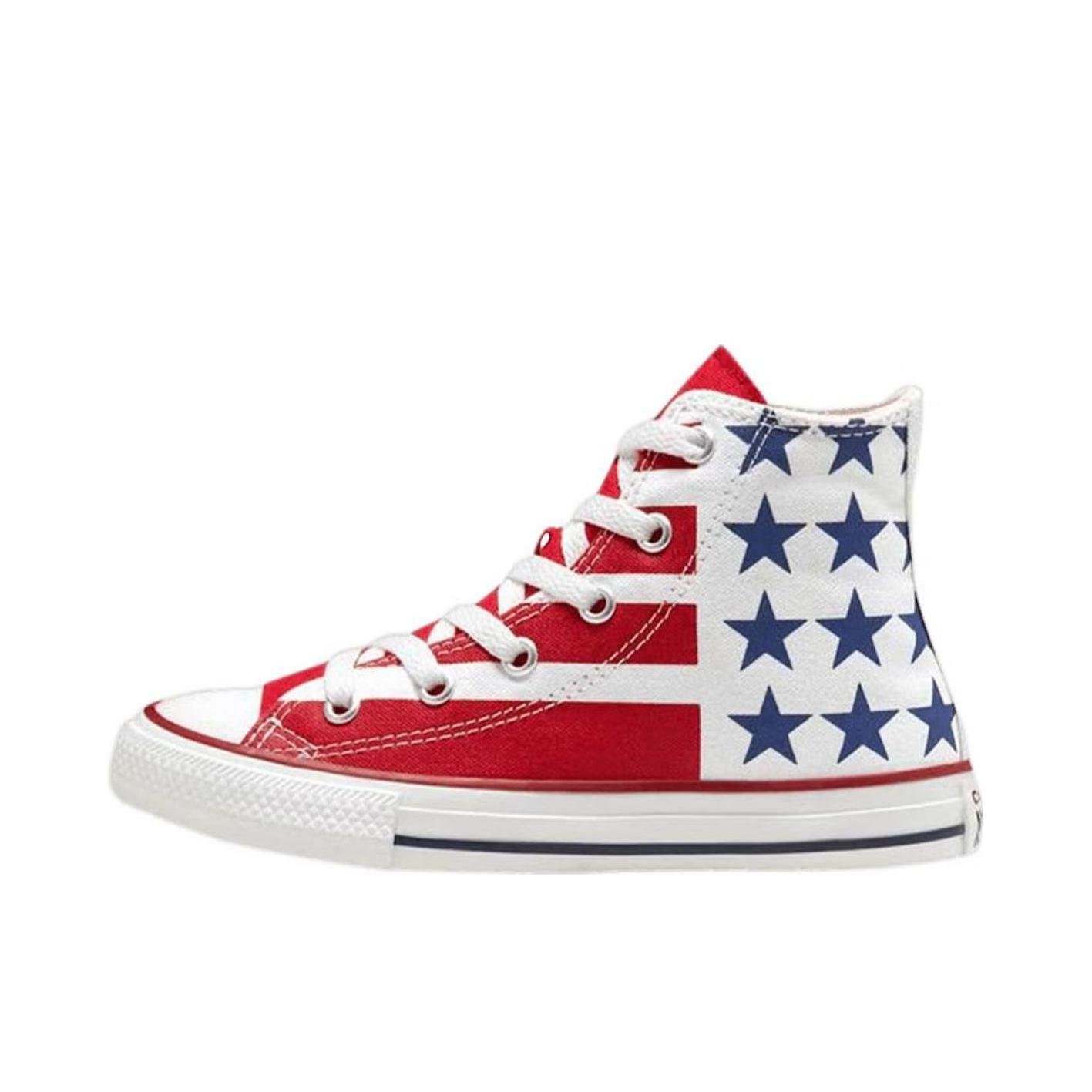 推荐商品：Converse/匡威 Chuck Taylor All Star 帆布鞋 常青款轻便防滑耐磨百搭复古圆头减震贴合高帮 国旗/美国
