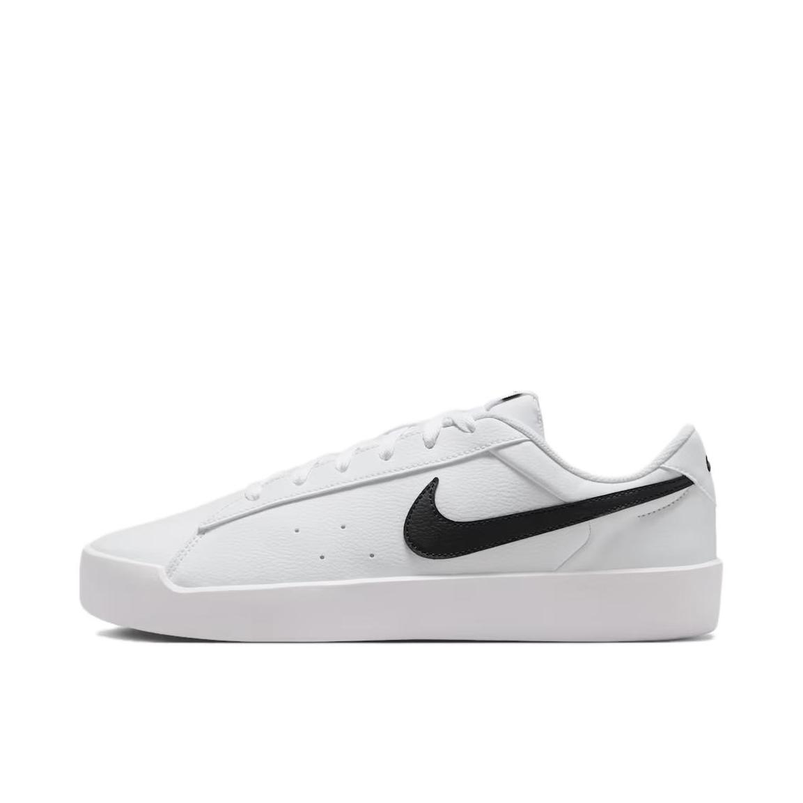 推荐商品：Nike Court Heritage 板鞋 百搭厚底系带圆头 白色/黑色