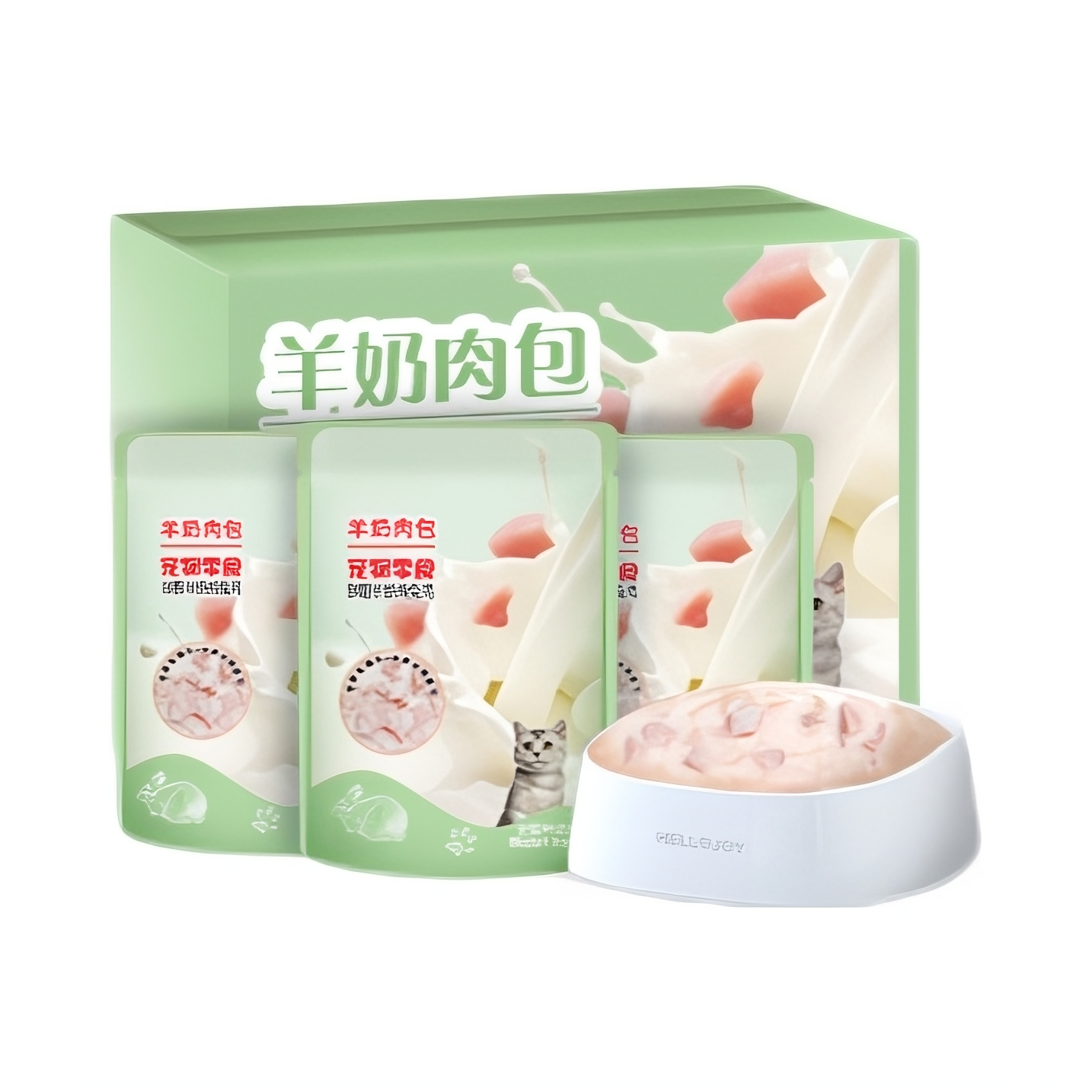 推荐商品：HELLOJO 鲜醇羊奶炖兔鸡口味羊奶肉包猫湿粮包营养滋补猫咪零食