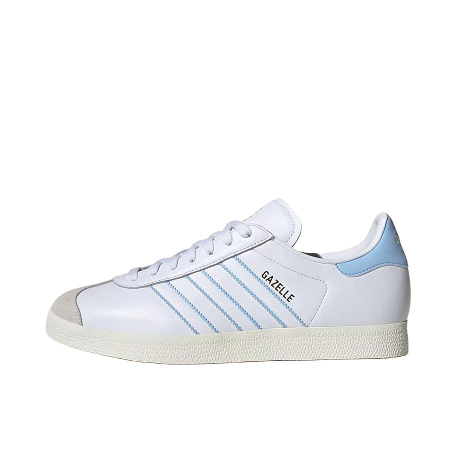 推荐商品：adidas Originals Gazelle T头鞋 德训鞋 板鞋 轻便复古薄底舒适百搭减震耐磨贴合圆头 白色/天蓝色