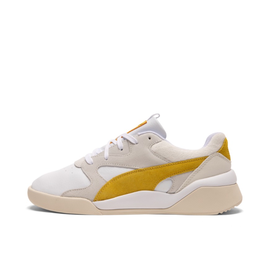 推荐商品：Puma/彪马 Aeon 防滑耐磨 舒适轻便 百搭复古 马拉松 运动休闲鞋 Linen/White/Turmeric 白黄