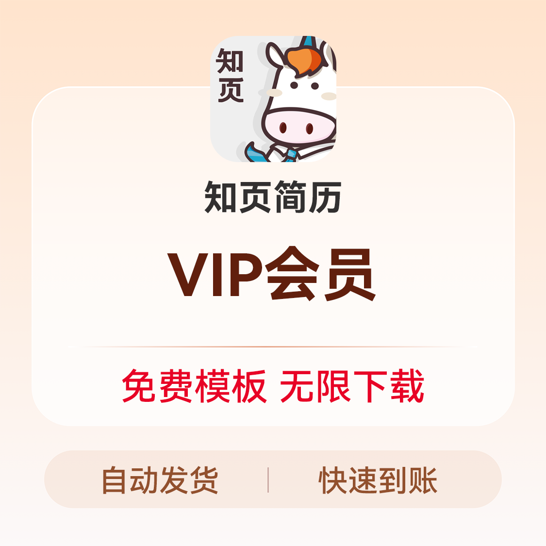 推荐商品：知页简历 VIP会员
