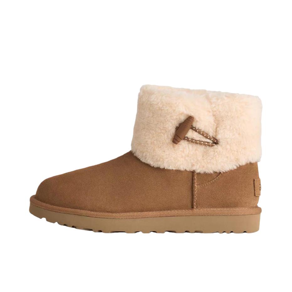 推荐商品：UGG Classic Novelty 雪地靴 舒适平底调节扣 加绒/栗色