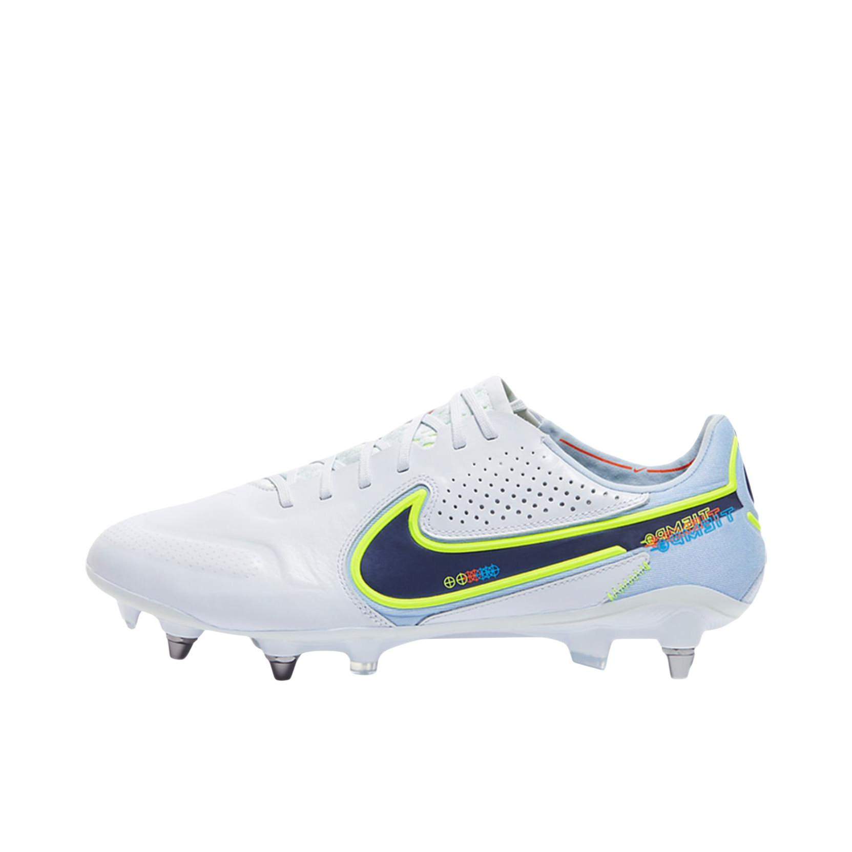 推荐商品：Nike Tiempo Legend 9 Elite SG PRO 顶级 钢钉 防滑耐磨 减震 松软人工草地 足球鞋 绿白