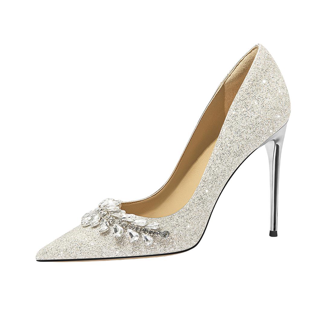 推荐商品：Lily Wei 织星精灵 高跟鞋 法式百搭气质 跟高8cm/香槟白