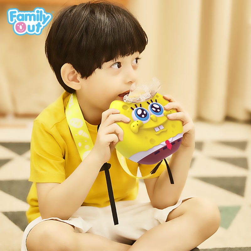 推荐商品：凡米粒/FamilyOut 甜甜圈水壶儿童吸管杯卡通可爱夏季防漏水