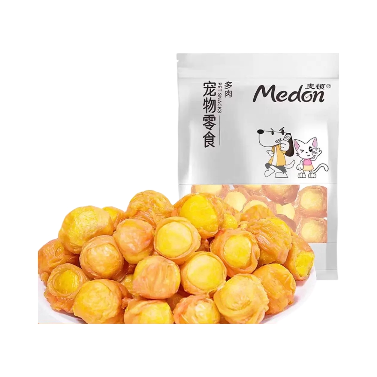 推荐商品：麦顿 鸡肉绕蛋黄冻干生骨肉饼奖励猫咪狗狗零食