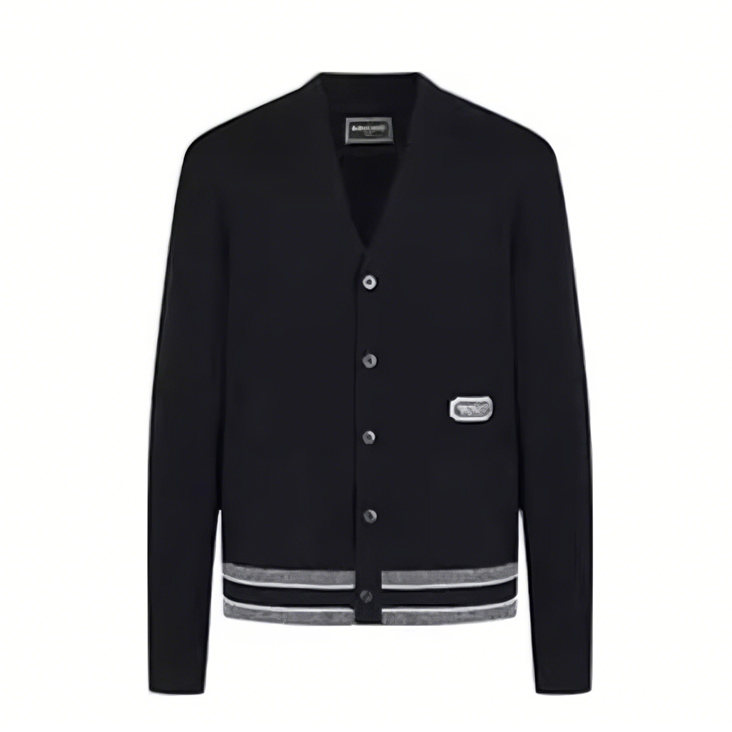 推荐商品：Mangano/曼加洛 刺绣小熊图案V领绵羊毛针织开衫 7248242 黑