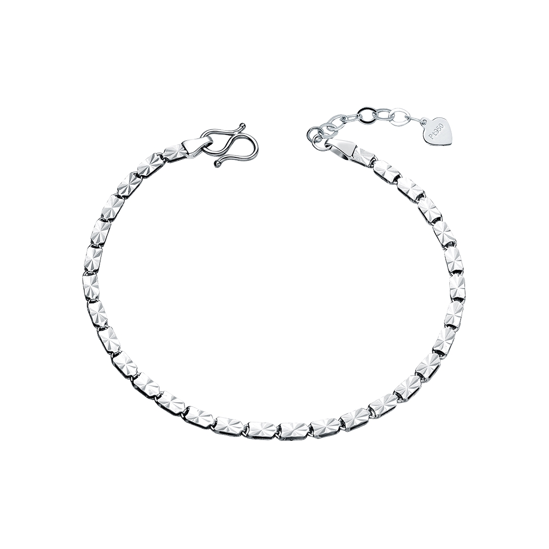 推荐商品：盛世琦缘 实心切面pt950白金手链 ss20210820sl001